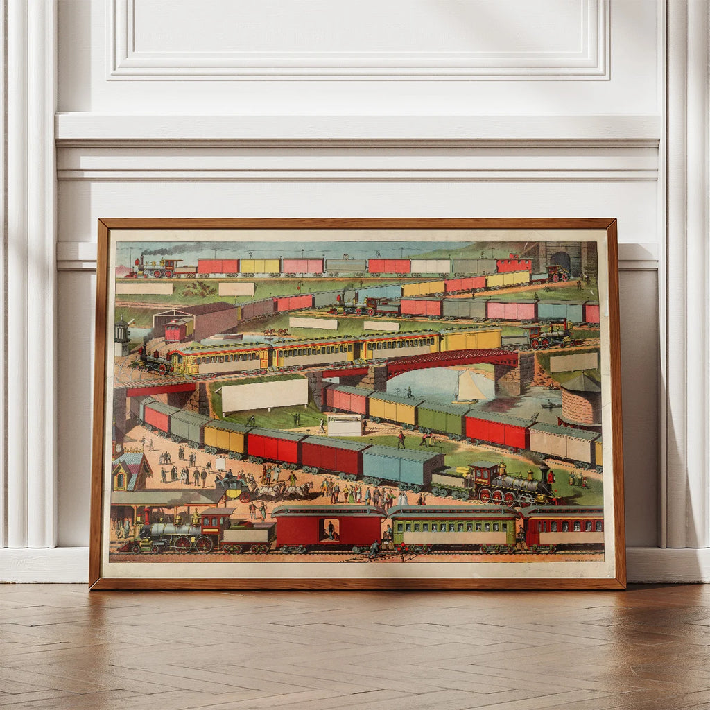 Zig-zag passenger and freight train 1885 - Jernbaneplakat – billede 2