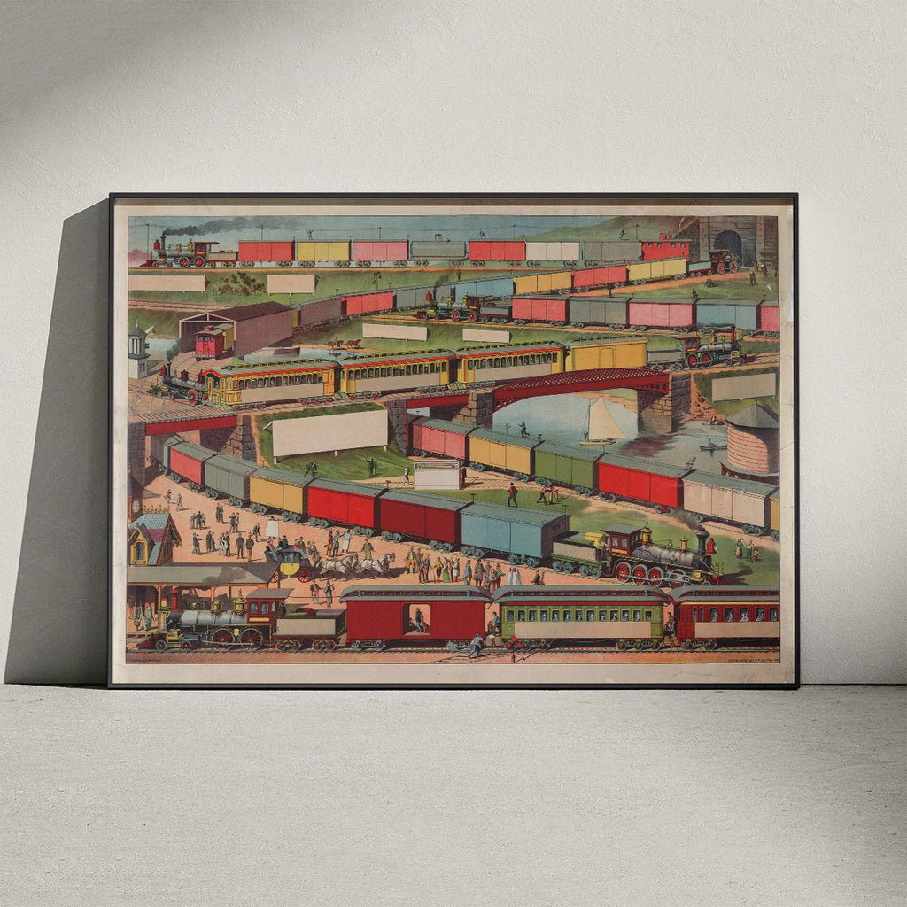 Zig-zag passenger and freight train 1885 - Jernbaneplakat – billede 3