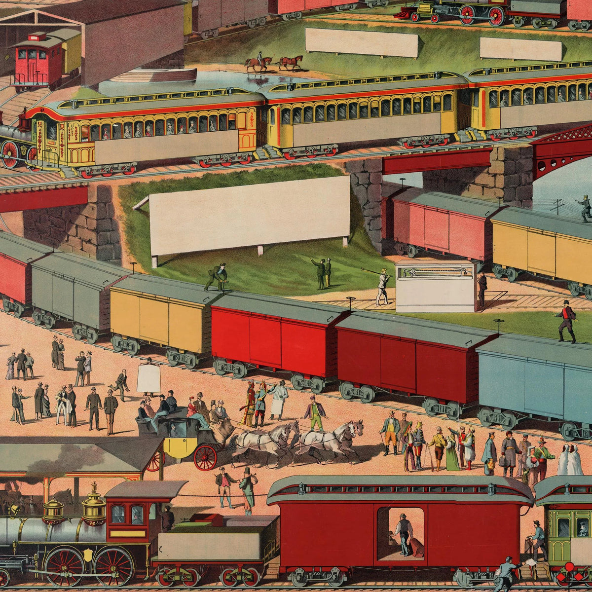 Zig-zag passenger and freight train 1885 - Jernbaneplakat – billede 4