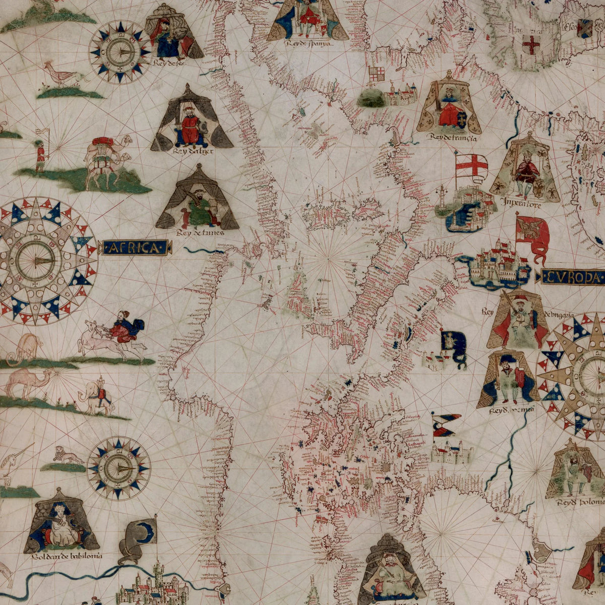 Chart of the Mediterranean, Black Sea, and the Atlantic Ocean 1559 - Søfartskort – billede 4