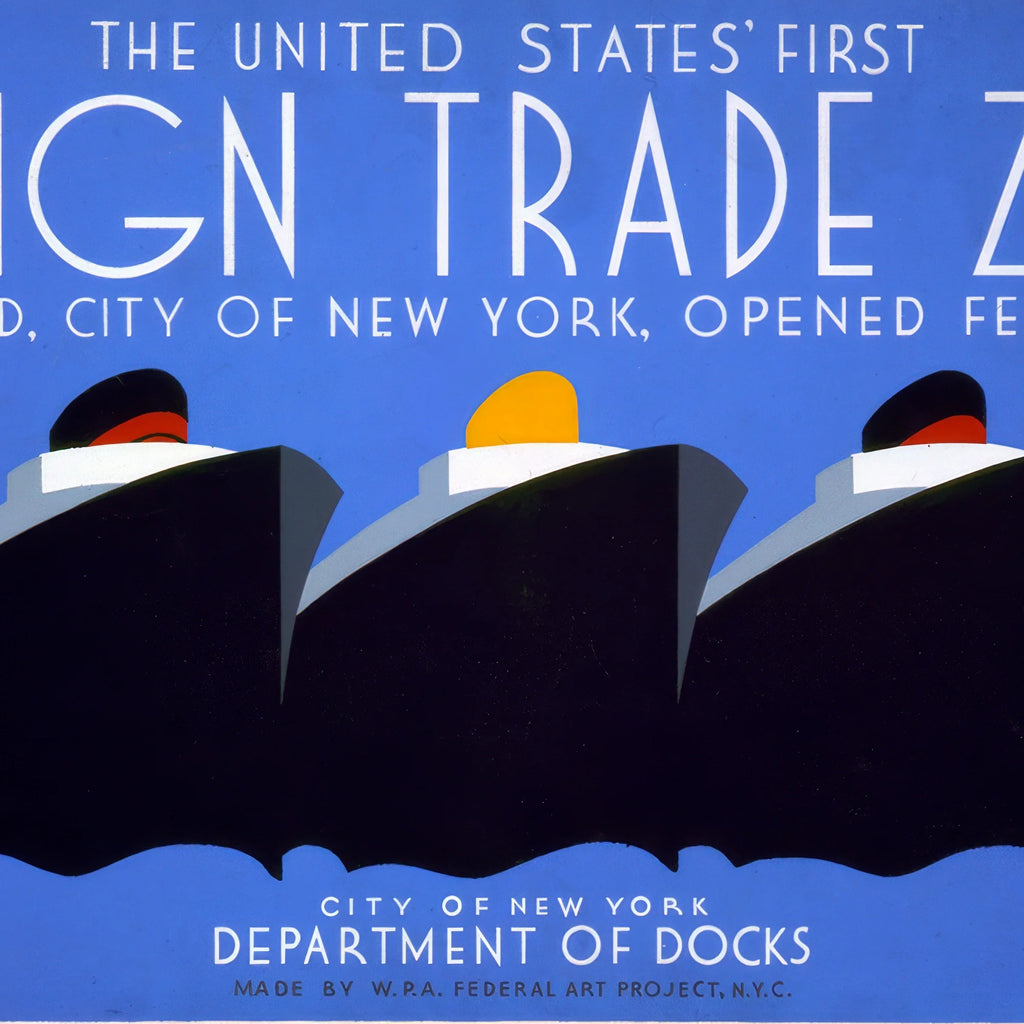 The United States' first foreign trade zone 1937 - Plakat - 60×32 cm – billede 4
