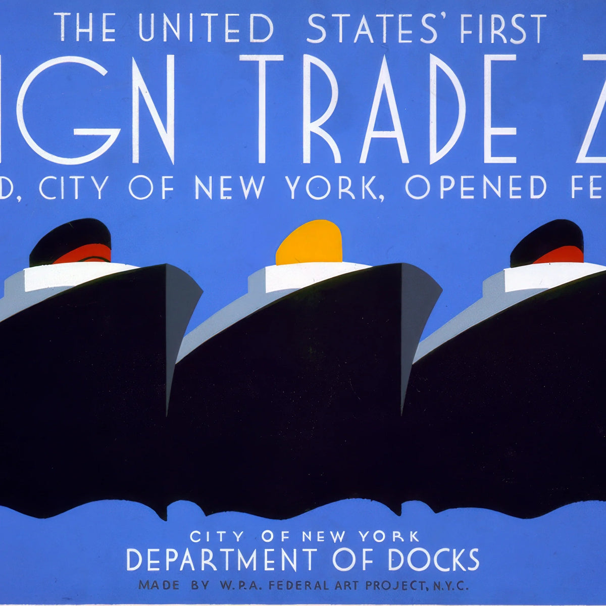 The United States' first foreign trade zone 1937 - Plakat - 60×32 cm – billede 4