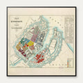 Plan af København 1853 - Historisk bykort – billede 1