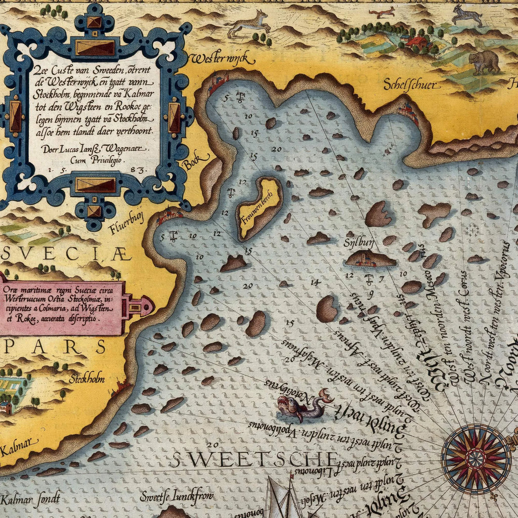 Sveriges søkyst: Lucas Waghenaer 1586 – billede 4