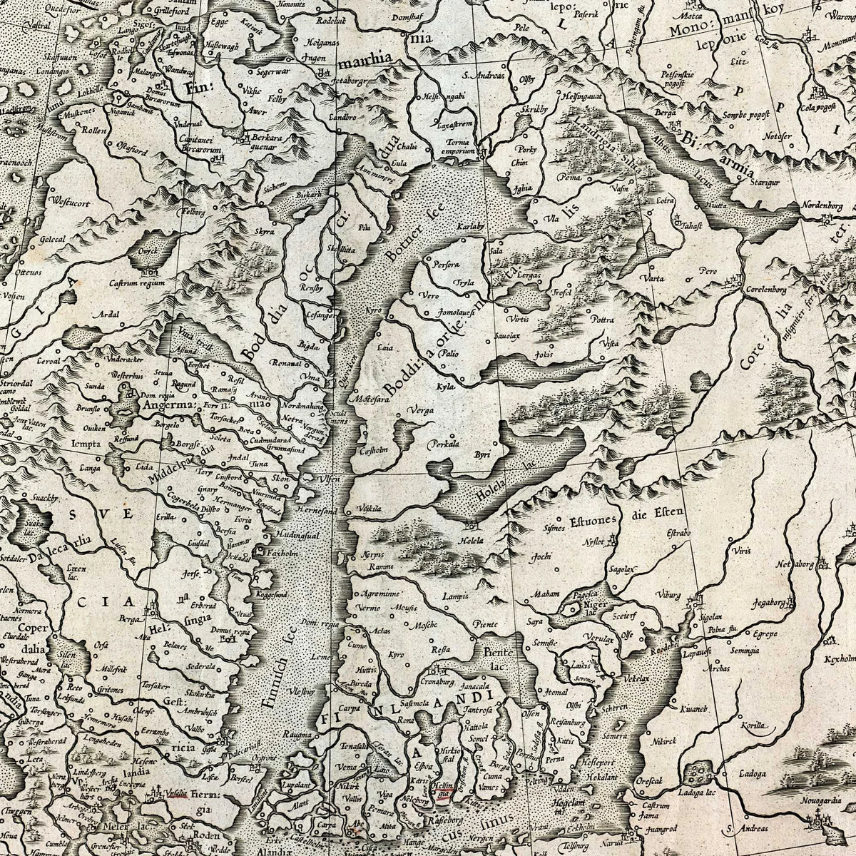 Sverige og Norge med tilstødende lande 1633 - 65×50 cm – billede 4