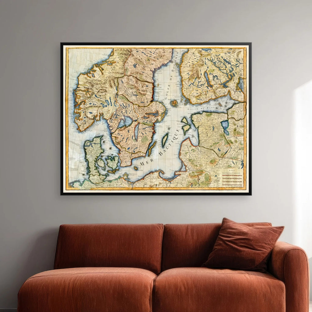 Carte des Courones du Nord 1788 - Landkort - 65×52 cm – billede 2