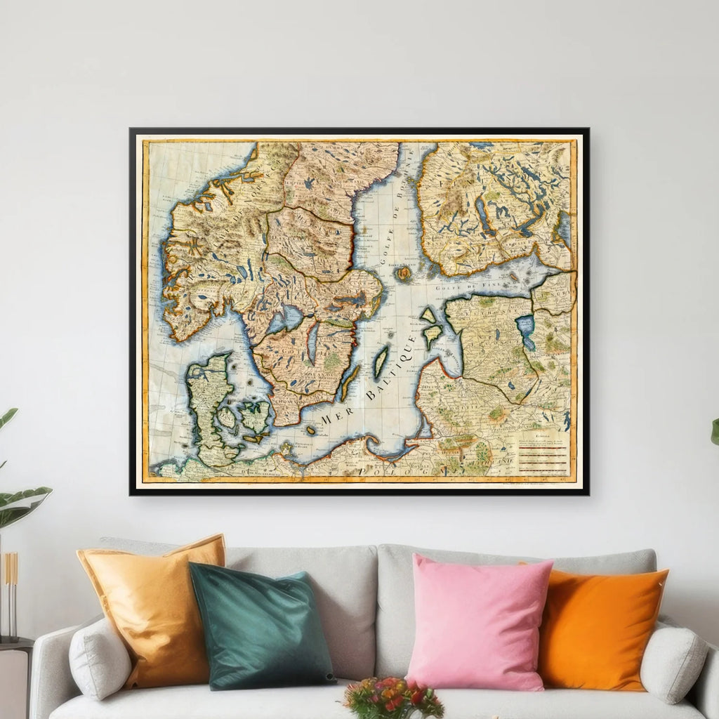 Carte des Courones du Nord 1788 - Landkort - 65×52 cm – billede 3
