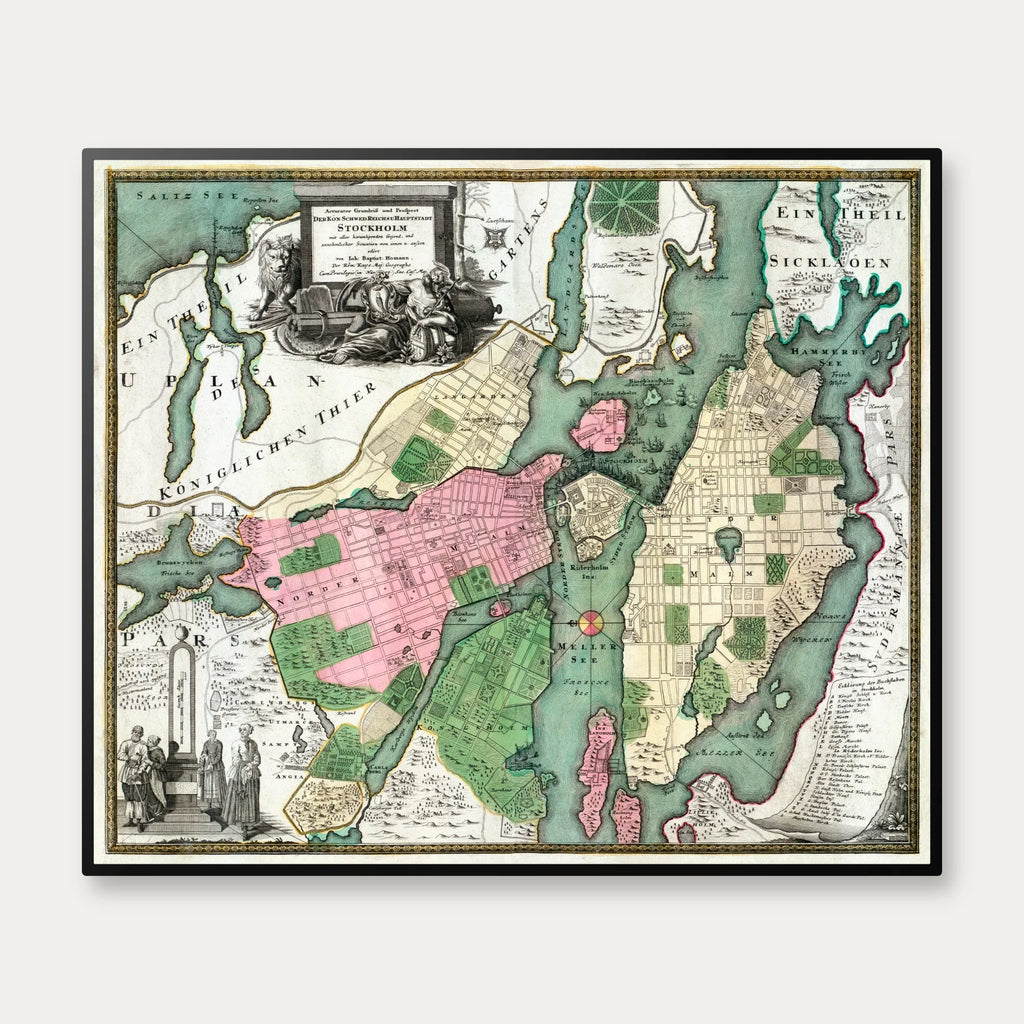 Prospect Stockholm 1715-1725 - Bykort - 65×55 cm – billede 1