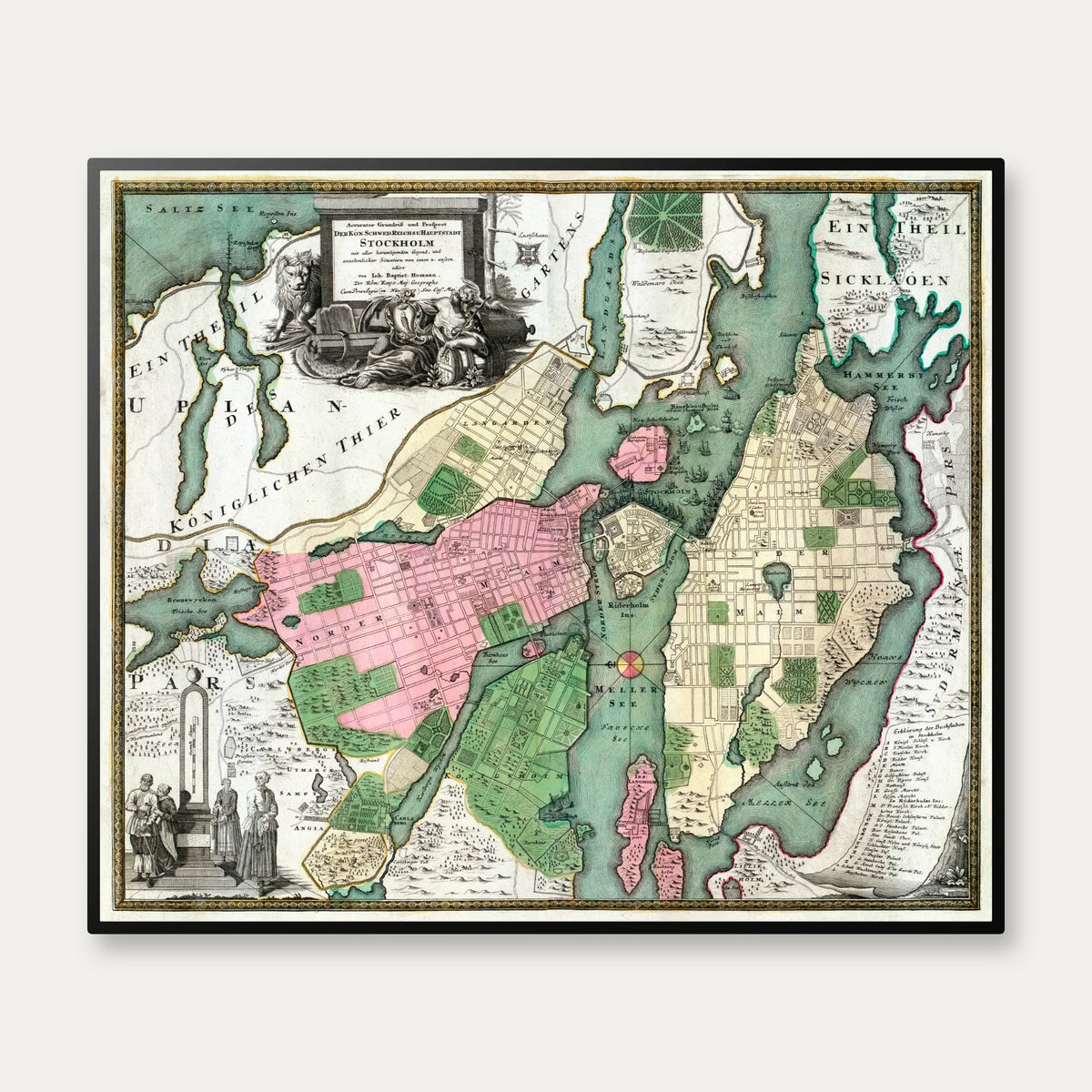 Prospect Stockholm 1715-1725 - Bykort - 65×55 cm – billede 1