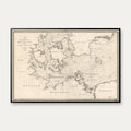Öster Sjön 1820 - Syd westra Del - Søkort - 80×54 cm – billede 1