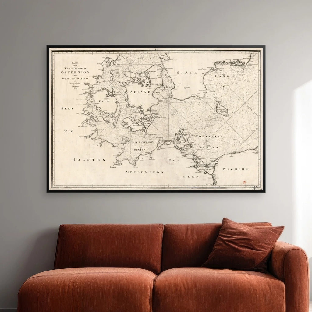 Öster Sjön 1820 - Syd westra Del - Søkort - 80×54 cm – billede 2