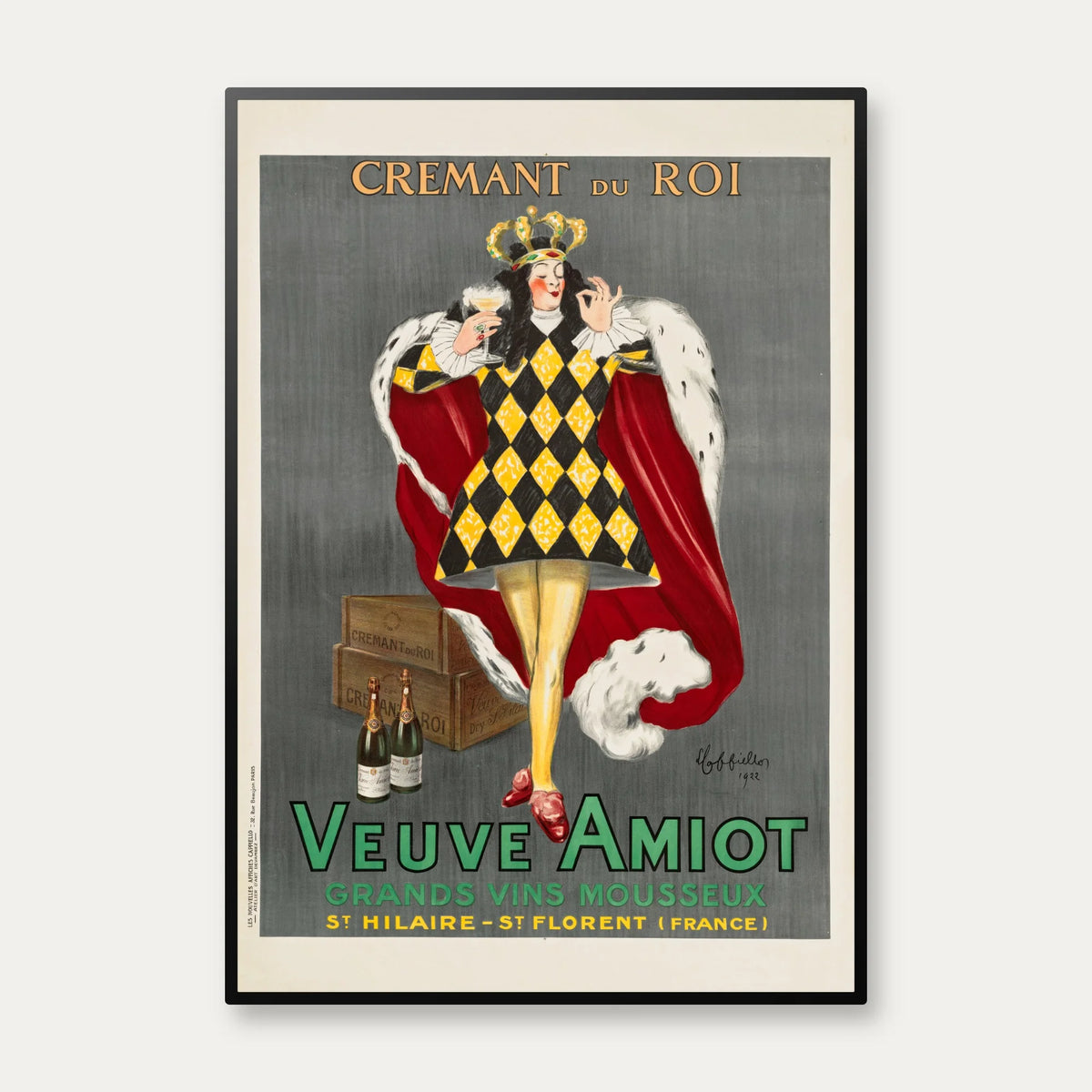 Cremant du roi - Veuve Amiot 1922 - Reklameplakat – billede 1