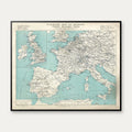 Railroad map of Europe 1920 - Jernbanekort - 80×65 cm – billede 1