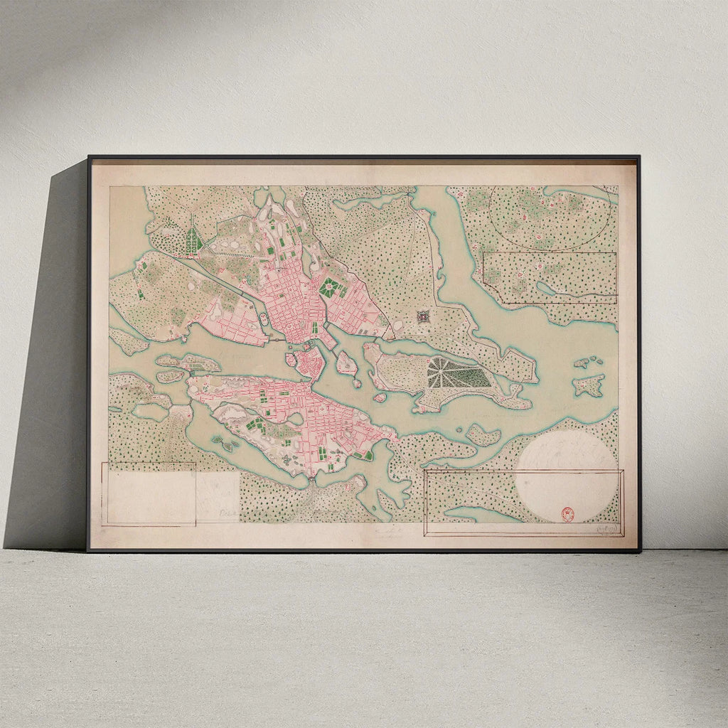 Stockholm 1820 - Plan de la Ville - Bykort – billede 3