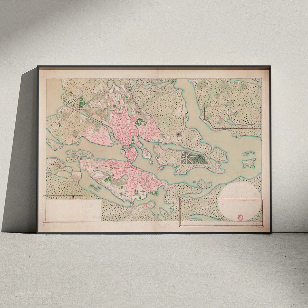 Stockholm 1820 - Plan de la Ville - Bykort – billede 3