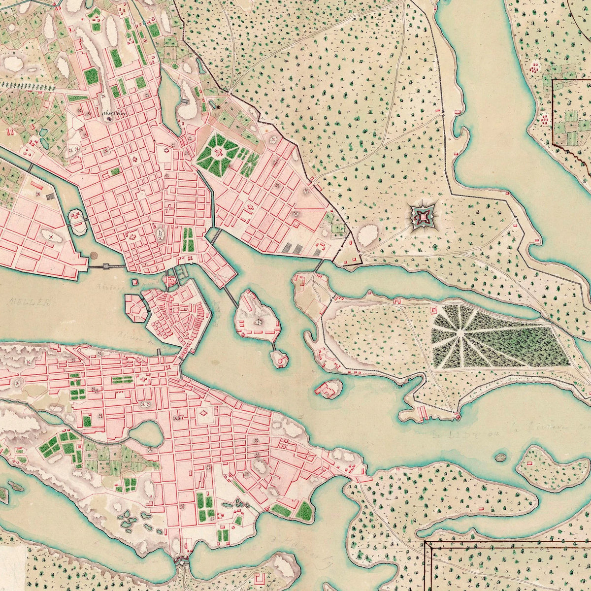 Stockholm 1820 - Plan de la Ville - Bykort – billede 4
