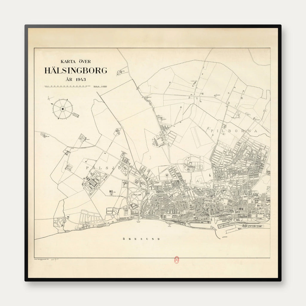 Karta över Hälsingborg 1943 - Bykort – billede 1