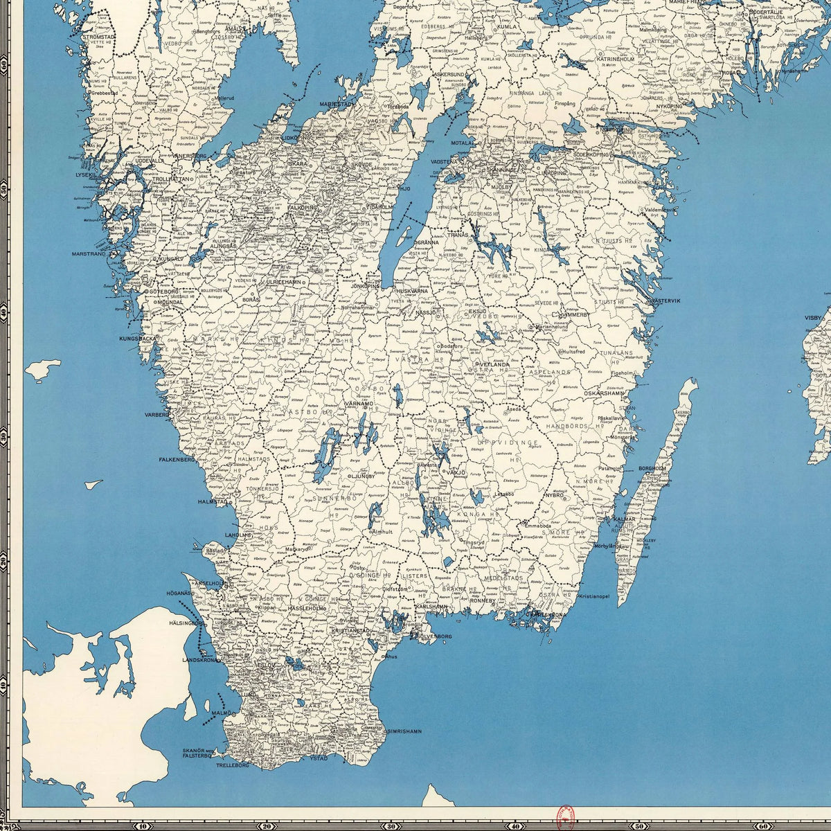 Kommunkarta över Sverige 1945 - Landkort – billede 4