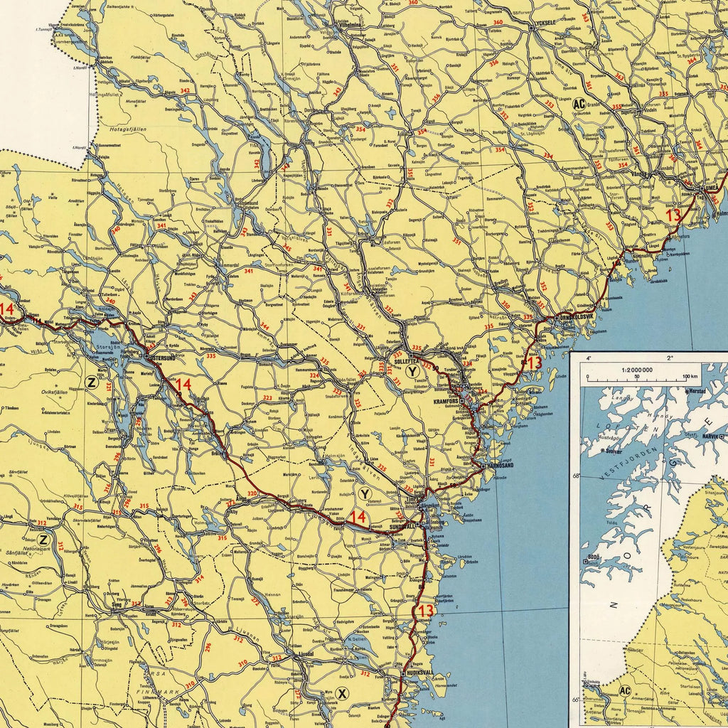Motormännens vägkarta över Sverige 1947 - Vejkort – billede 4