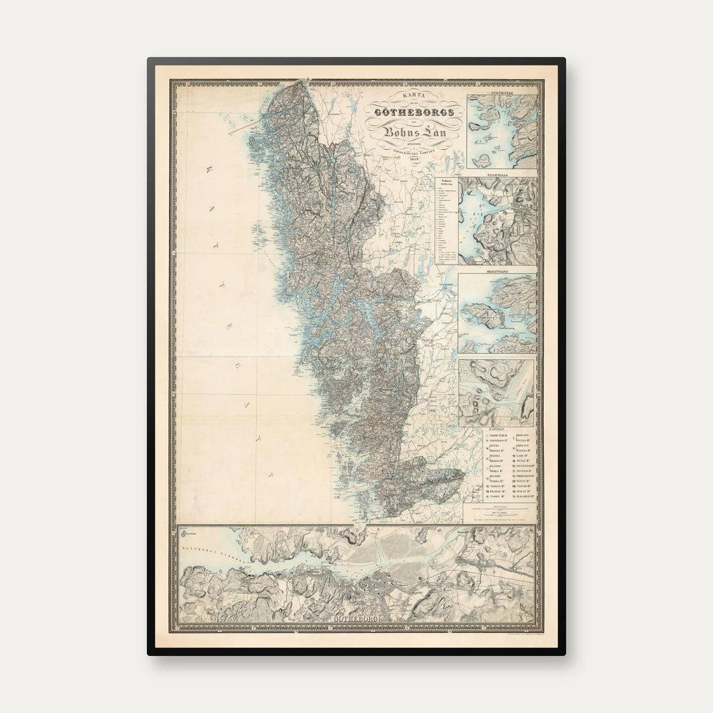 Götheborgs och Bohus Län 1859 - Landkort – billede 1