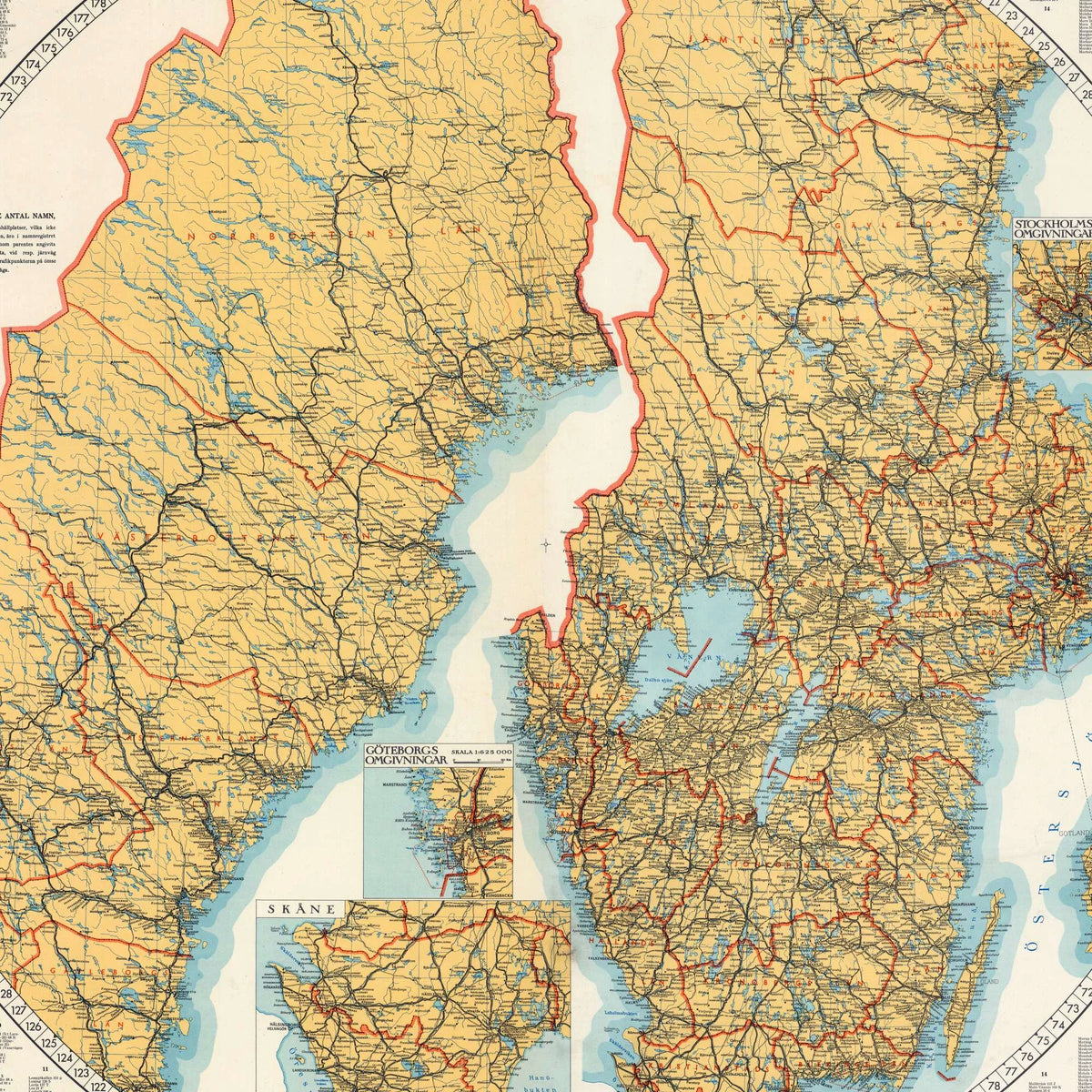 Post- och järnvägskarta över Sverige 1947 - Jernbanekort – billede 4