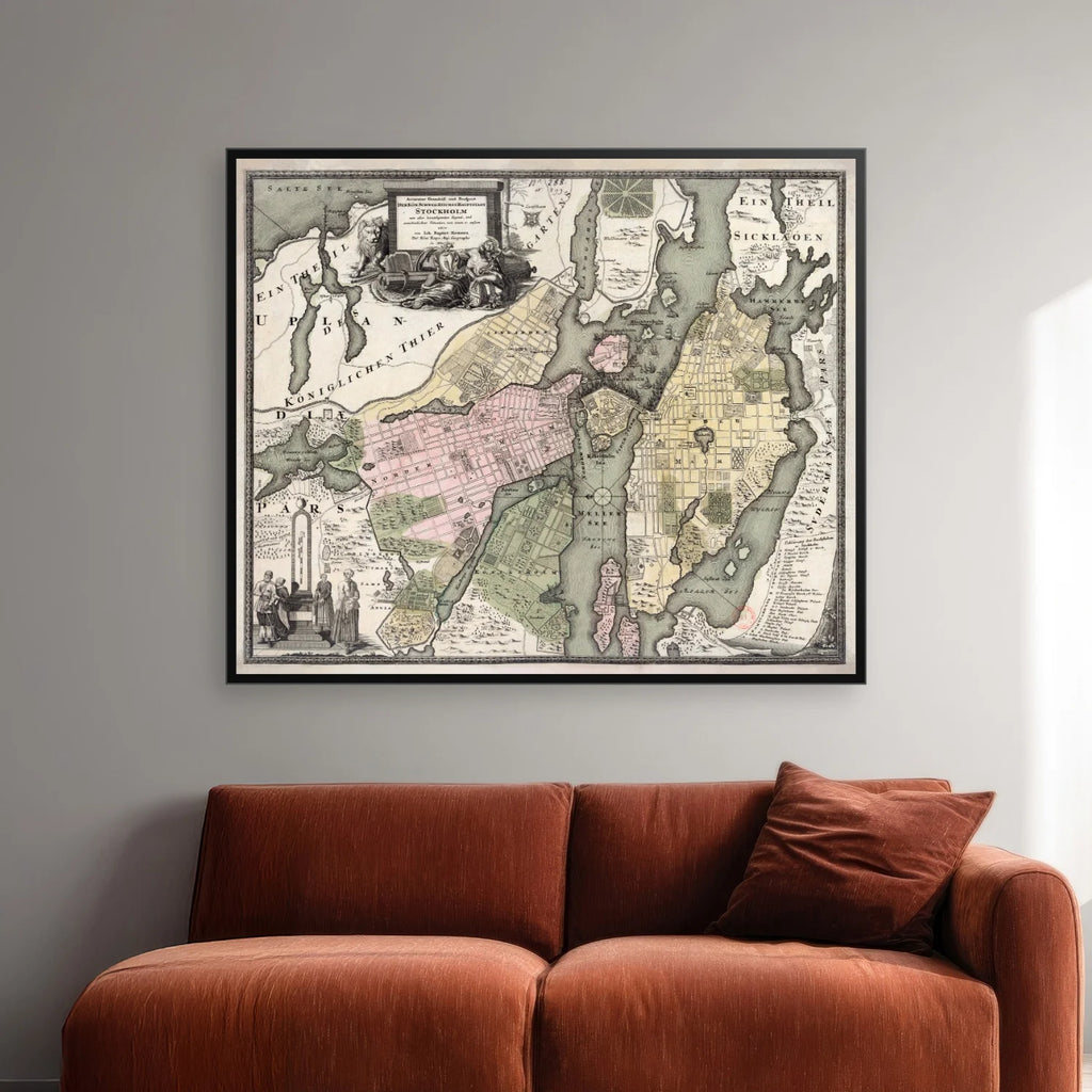 Grundriss und Prospect der Kön. Sverige 1720 - Bykort - 80×67 cm – billede 2