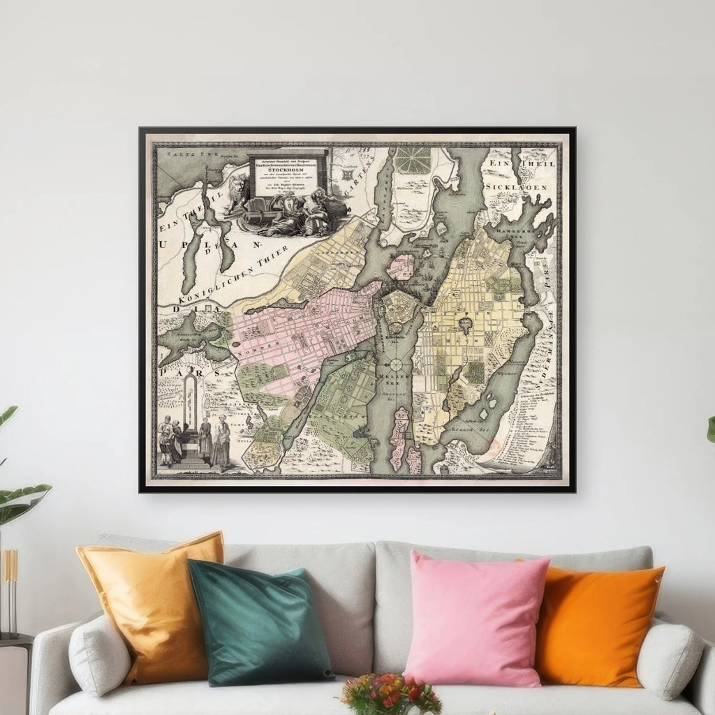 Grundriss und Prospect der Kön. Sverige 1720 - Bykort - 80×67 cm – billede 3