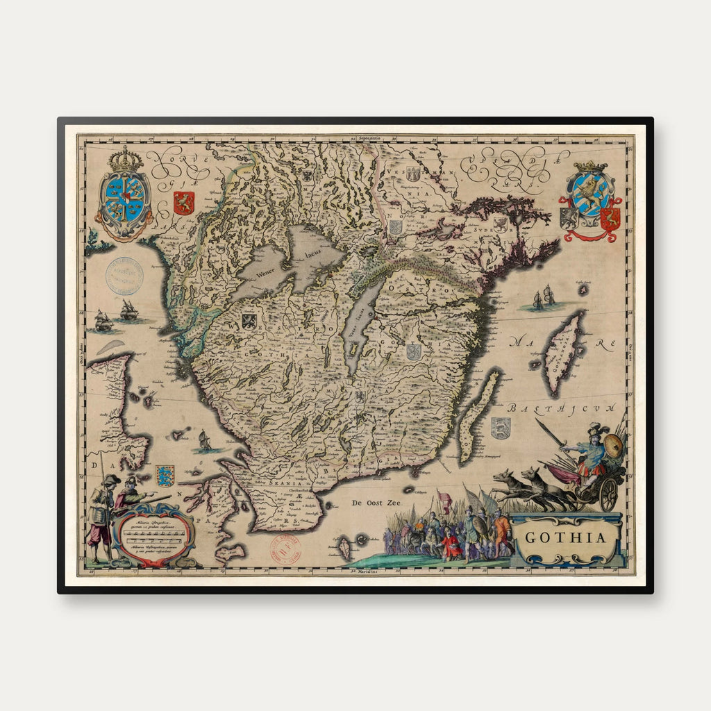 Gothia 1658 - Landkort - 75×60 cm – billede 1
