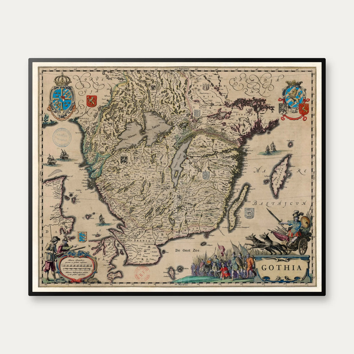 Gothia 1658 - Landkort - 75×60 cm – billede 1