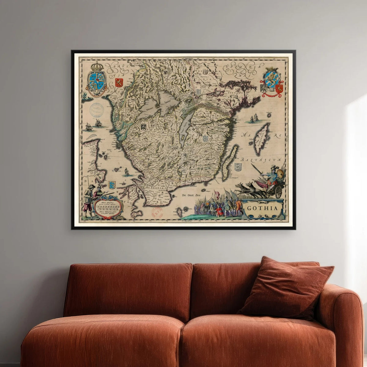Gothia 1658 - Landkort - 75×60 cm – billede 2