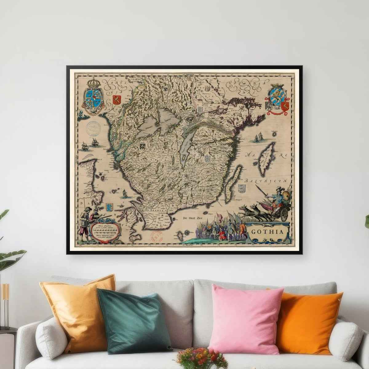 Gothia 1658 - Landkort - 75×60 cm – billede 3