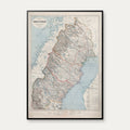 Norra Sverige 1870 - Fysisk och politisk karte - Landkort – billede 1