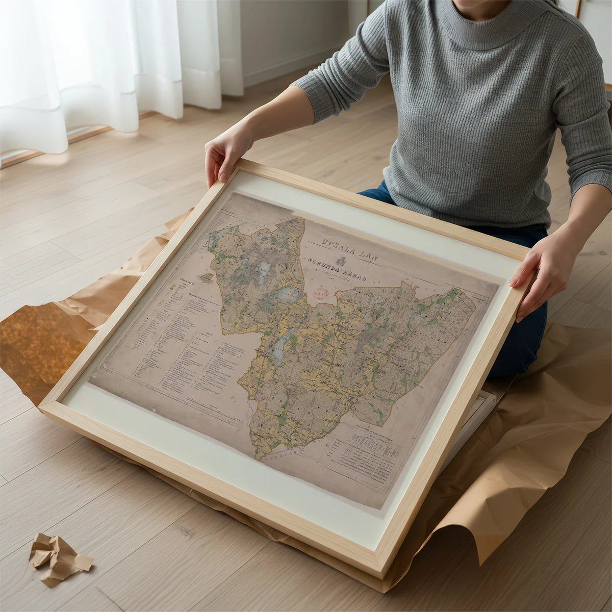 Upsala län: Norunda härad 1862 - Landkort – billede 2
