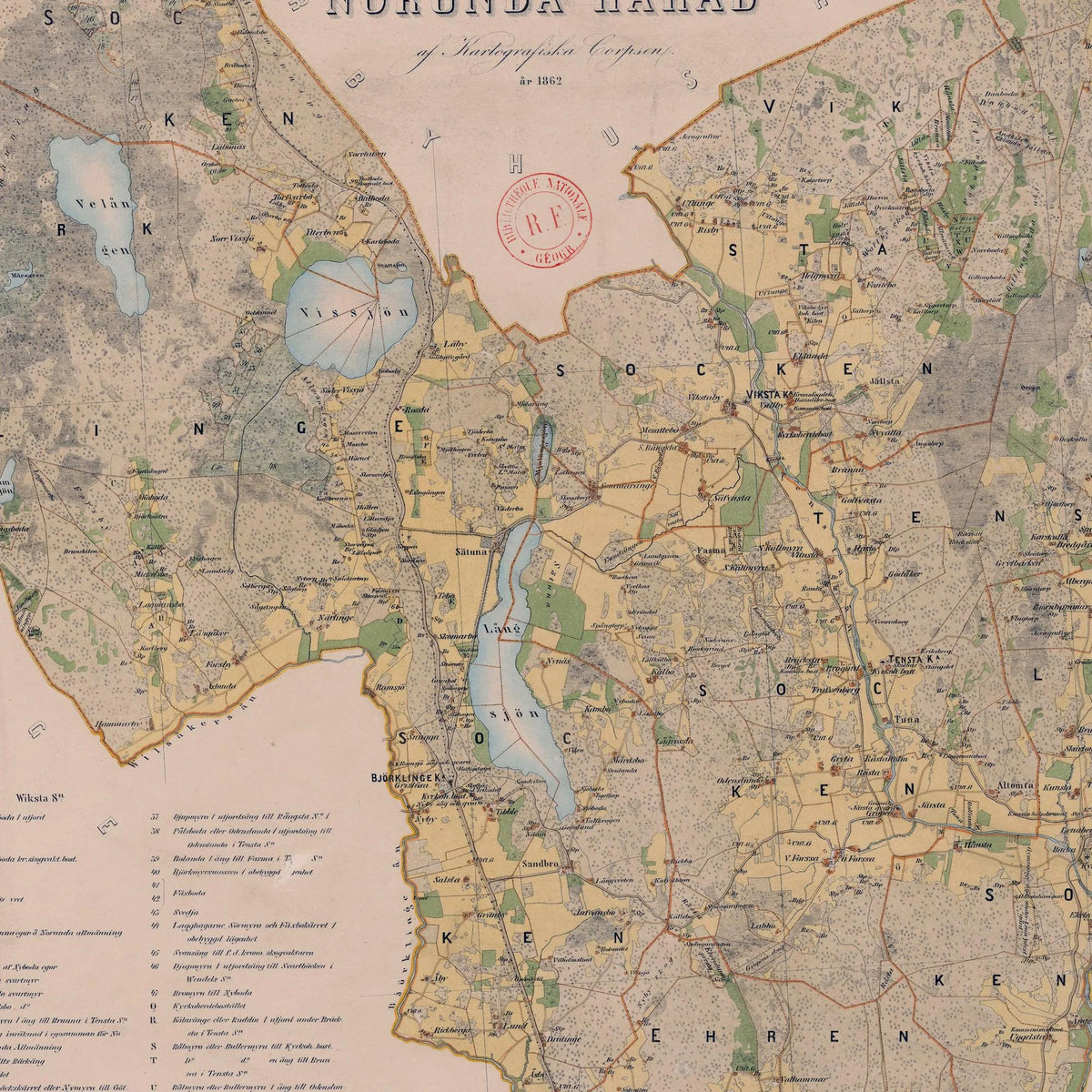 Upsala län: Norunda härad 1862 - Landkort – billede 4