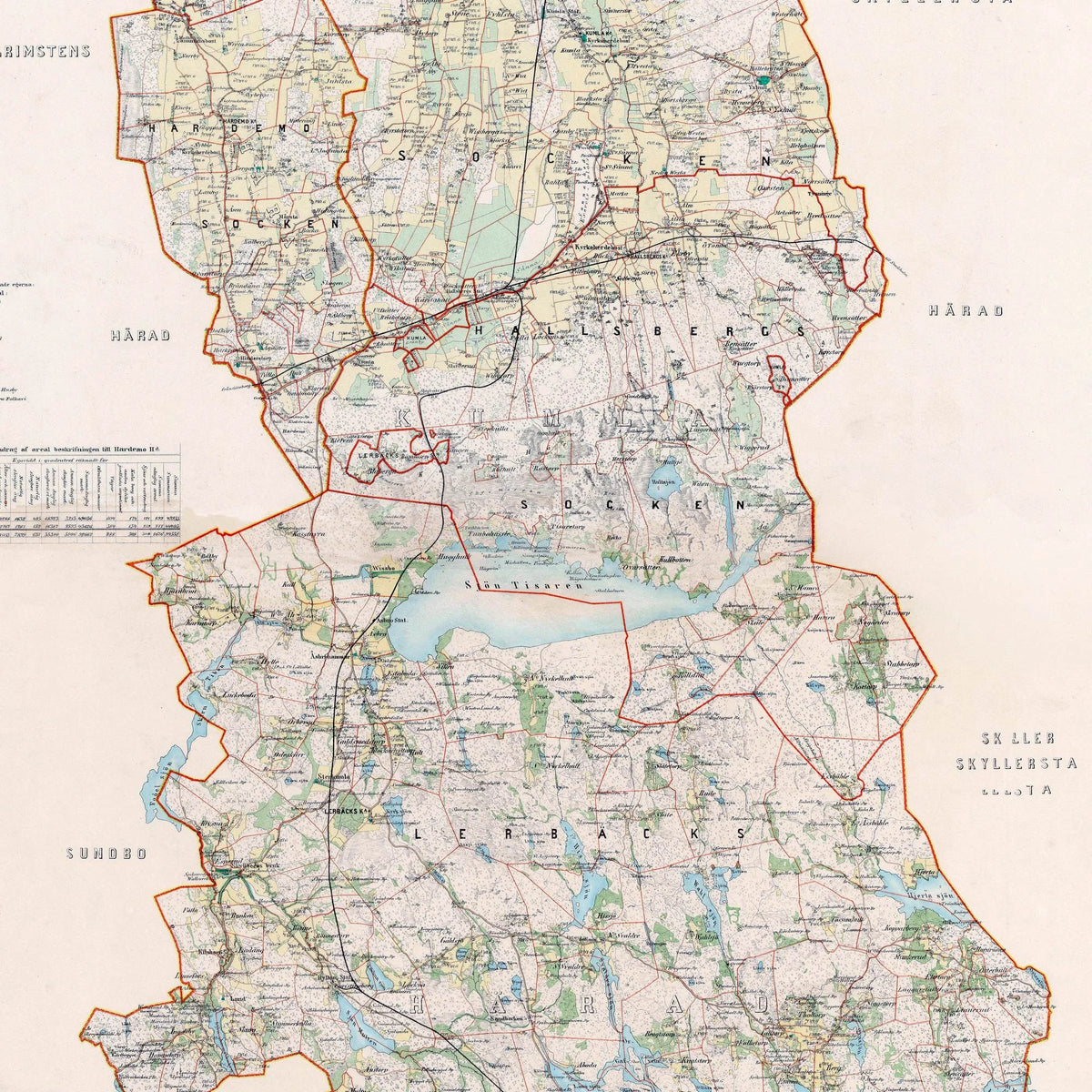Orebro Län: Kumla och Hardemo härader 1869 - Landkort – billede 4