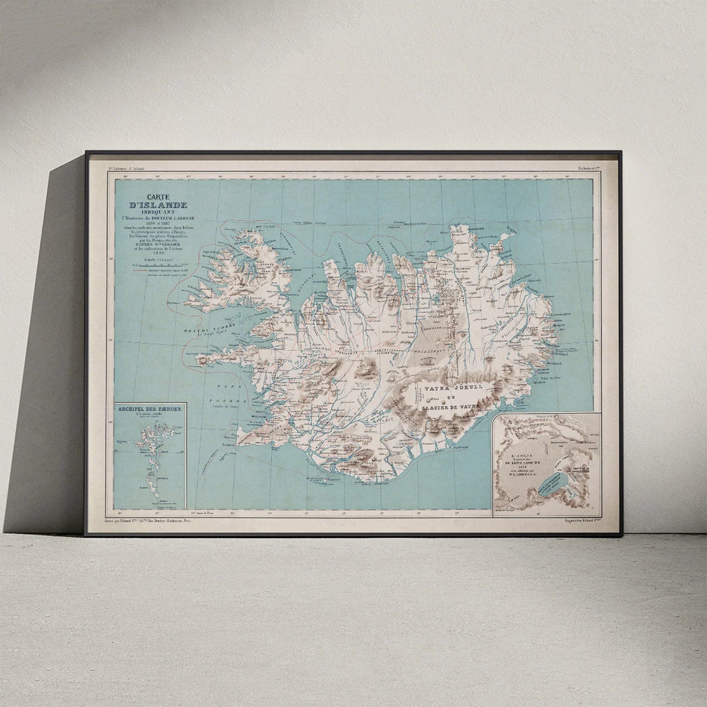 Carte de l'Islande 1888 - Landkort – billede 3