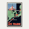 Air France / Paris Stockholm 1935 - Rejseplakat - 37×60 cm – billede 1
