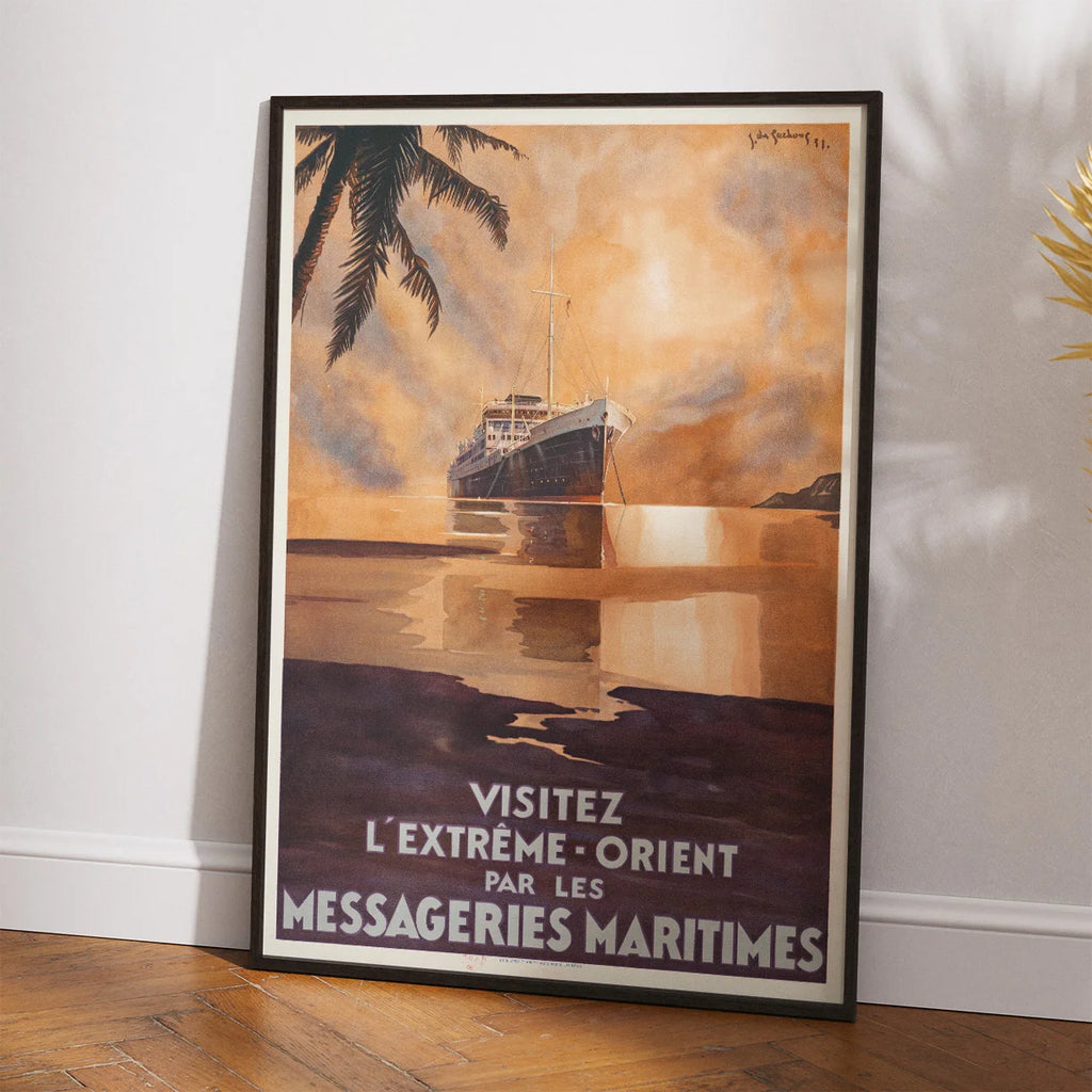 Besøg Fjernøsten med Messageries Maritimes 1931 - Rejseplakat – billede 2