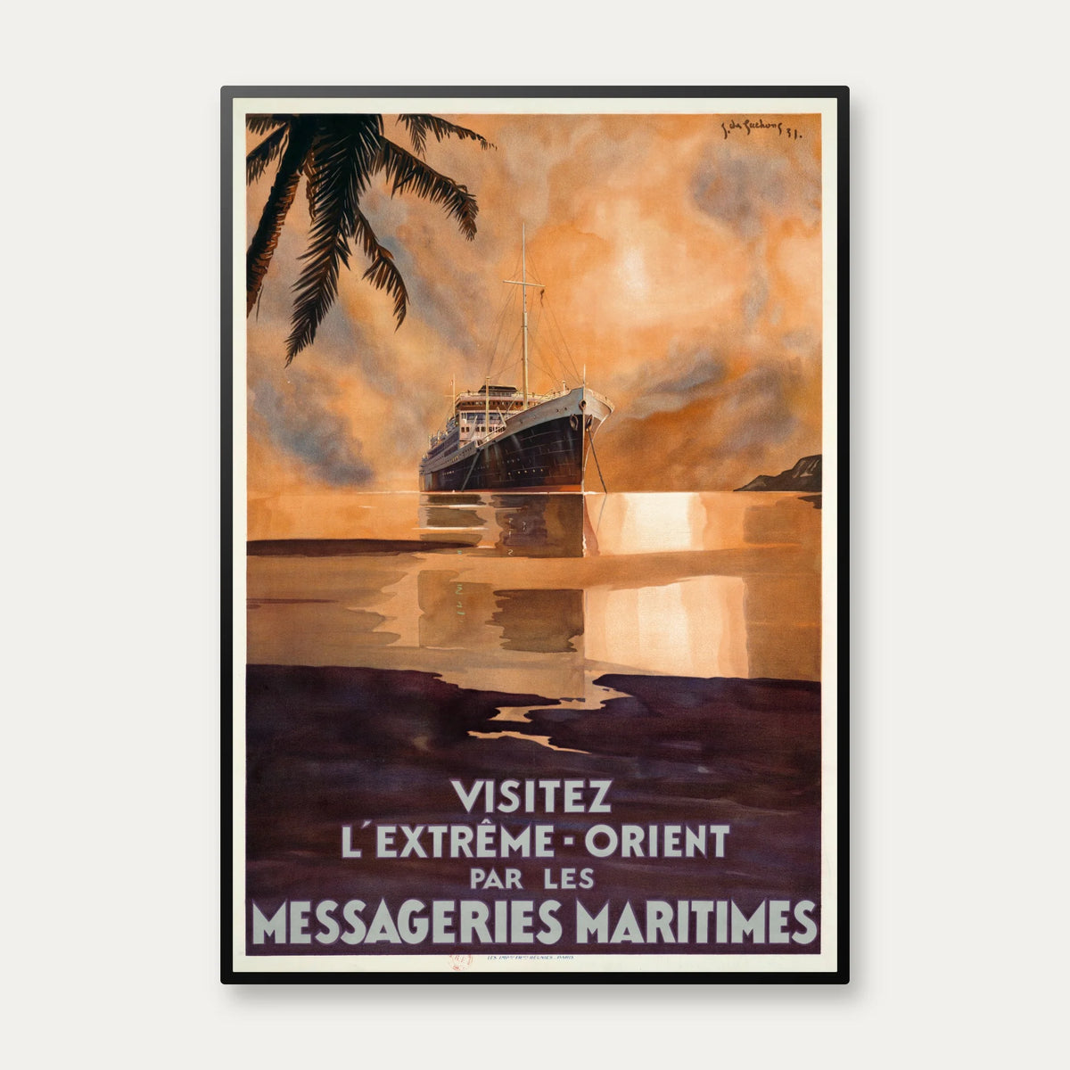 Besøg Fjernøsten med Messageries Maritimes 1931 - Rejseplakat – billede 1