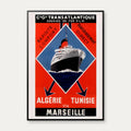 Algérie: Compagnie Générale Transatlantique 1937 - Rejseplakat – billede 1