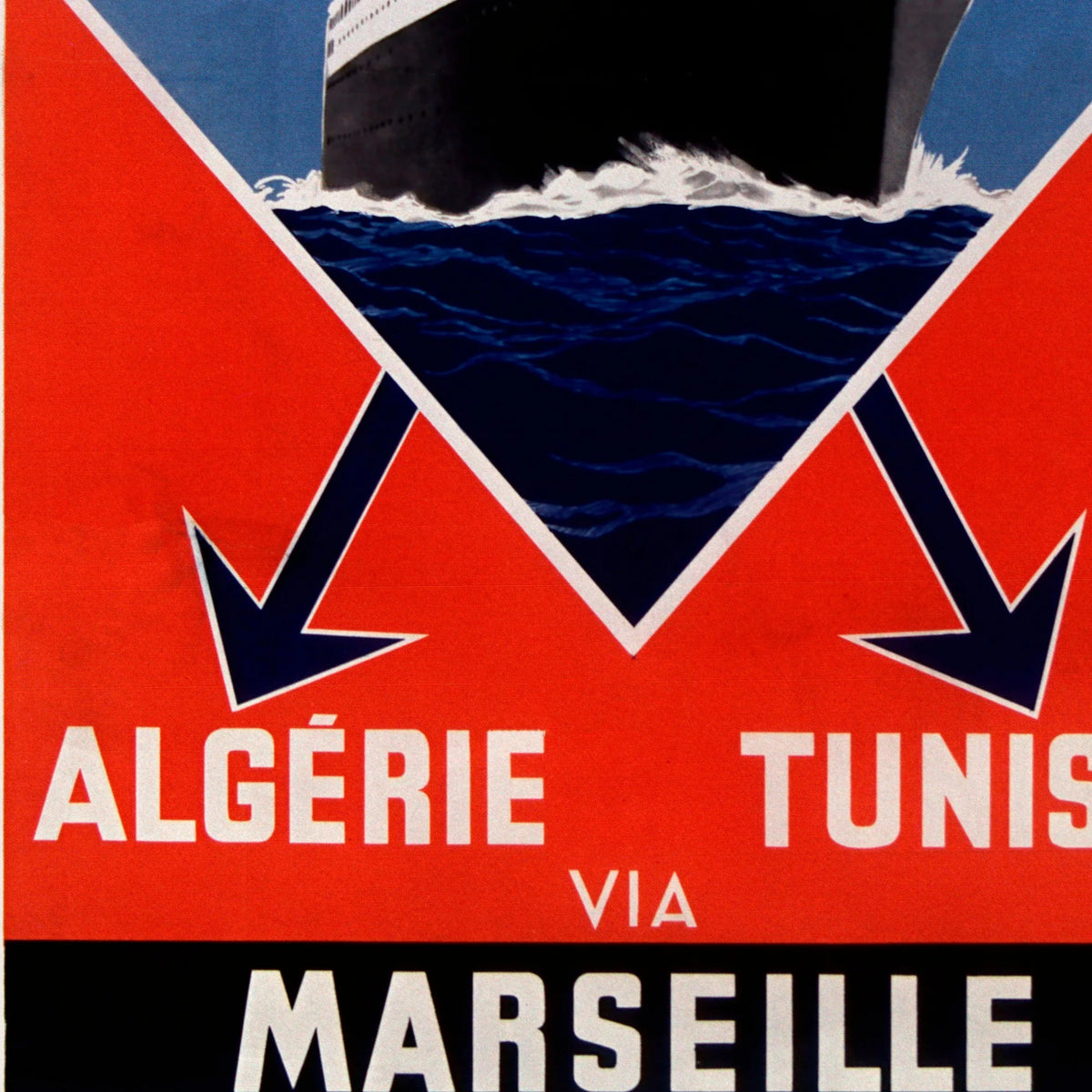 Algérie: Compagnie Générale Transatlantique 1937 - Rejseplakat – billede 4