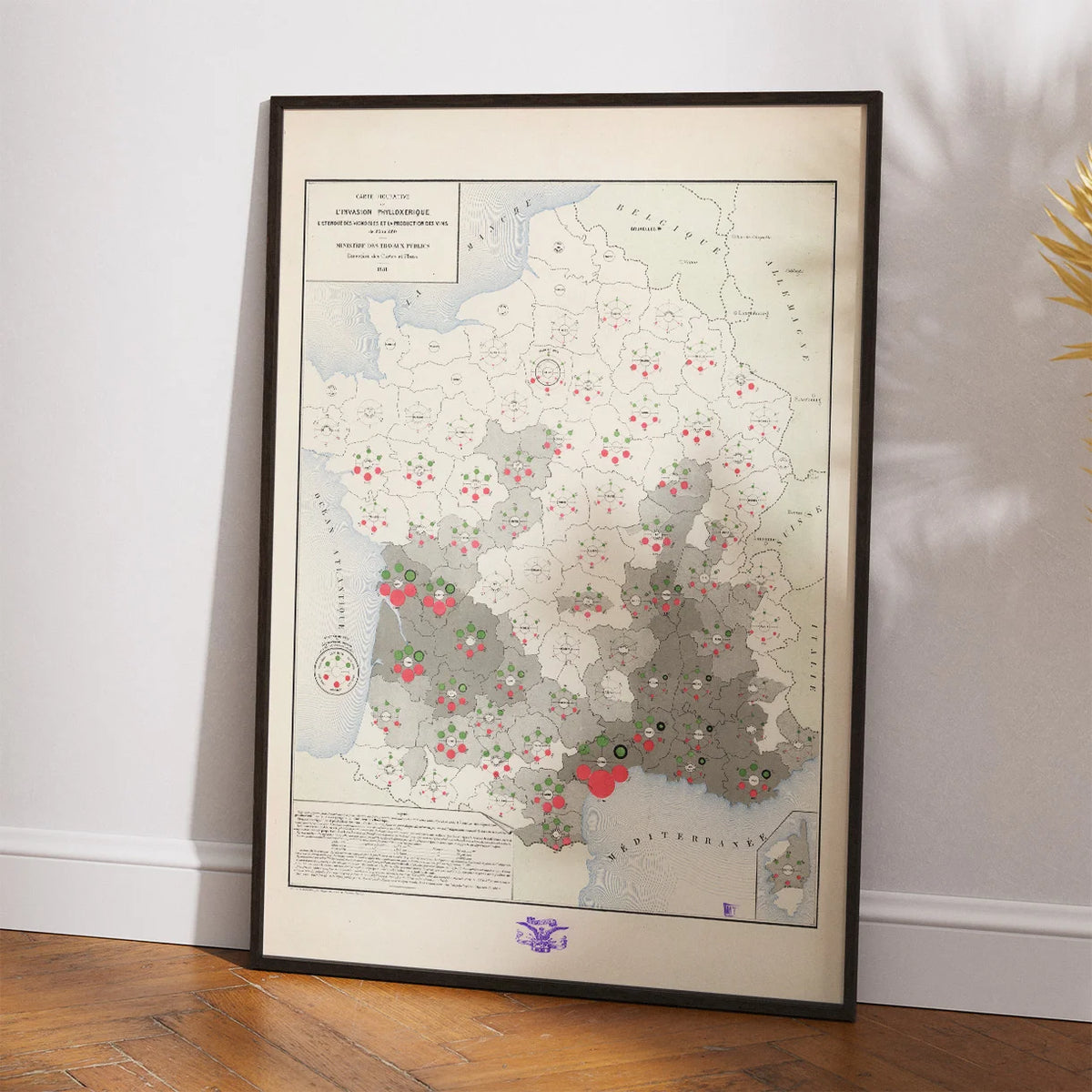 Vinlus - L'invasion phylloxérique 1881 - Vinkort – billede 2