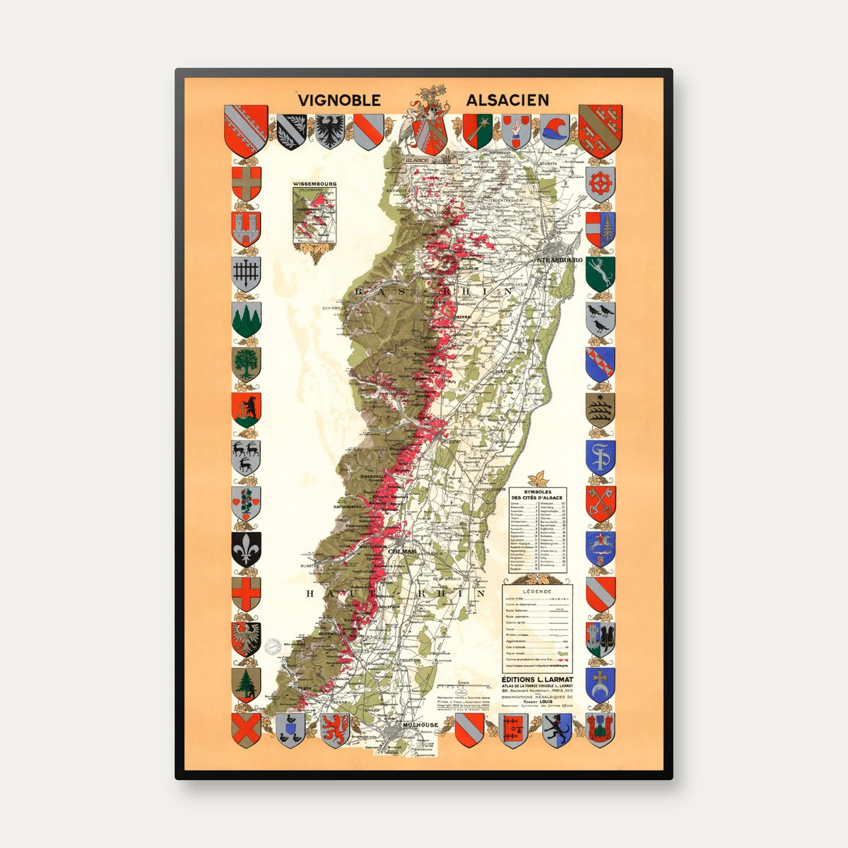 Vignoble alsacien 1949 - Vinkort – billede 1