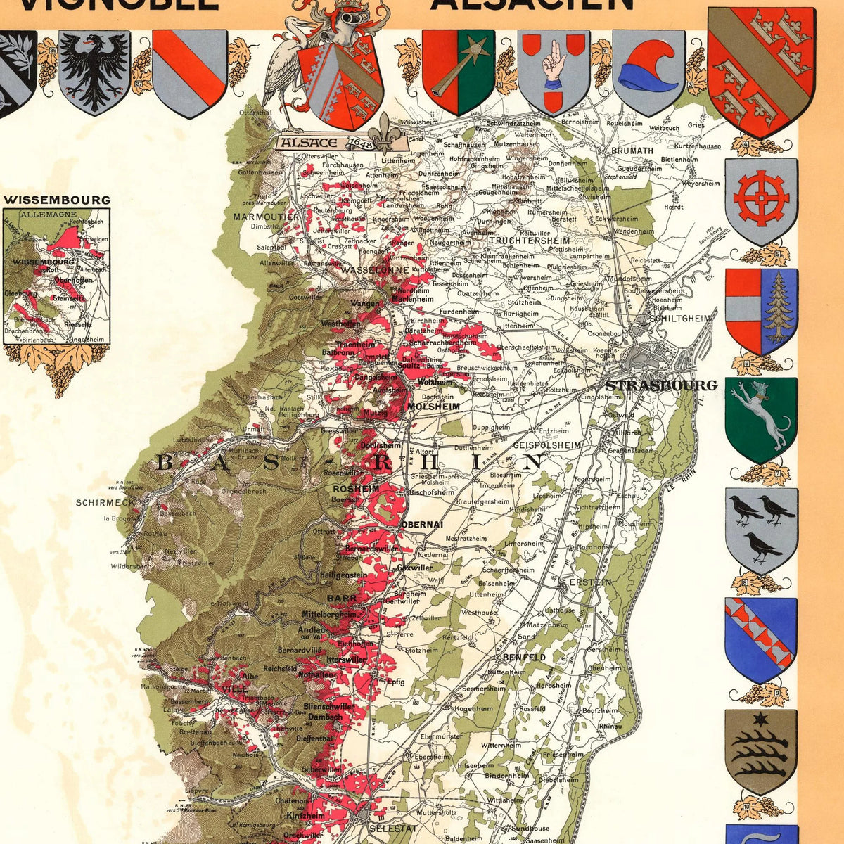 Vignoble alsacien 1949 - Vinkort – billede 4
