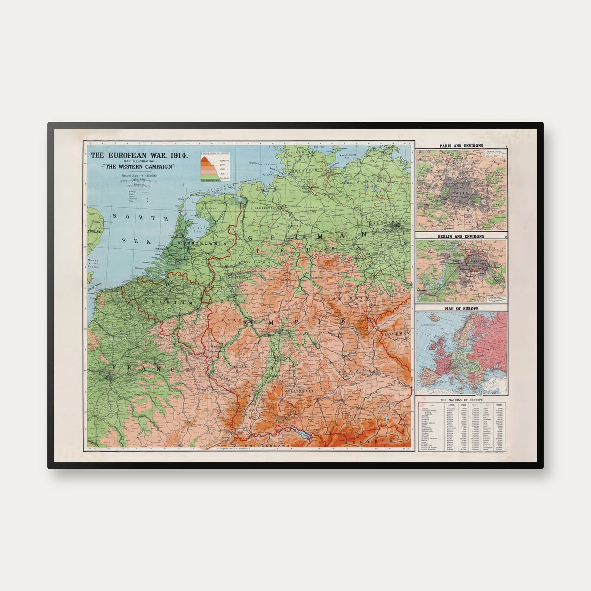 Den Europæiske Krig 1914 - Krigskort – billede 1