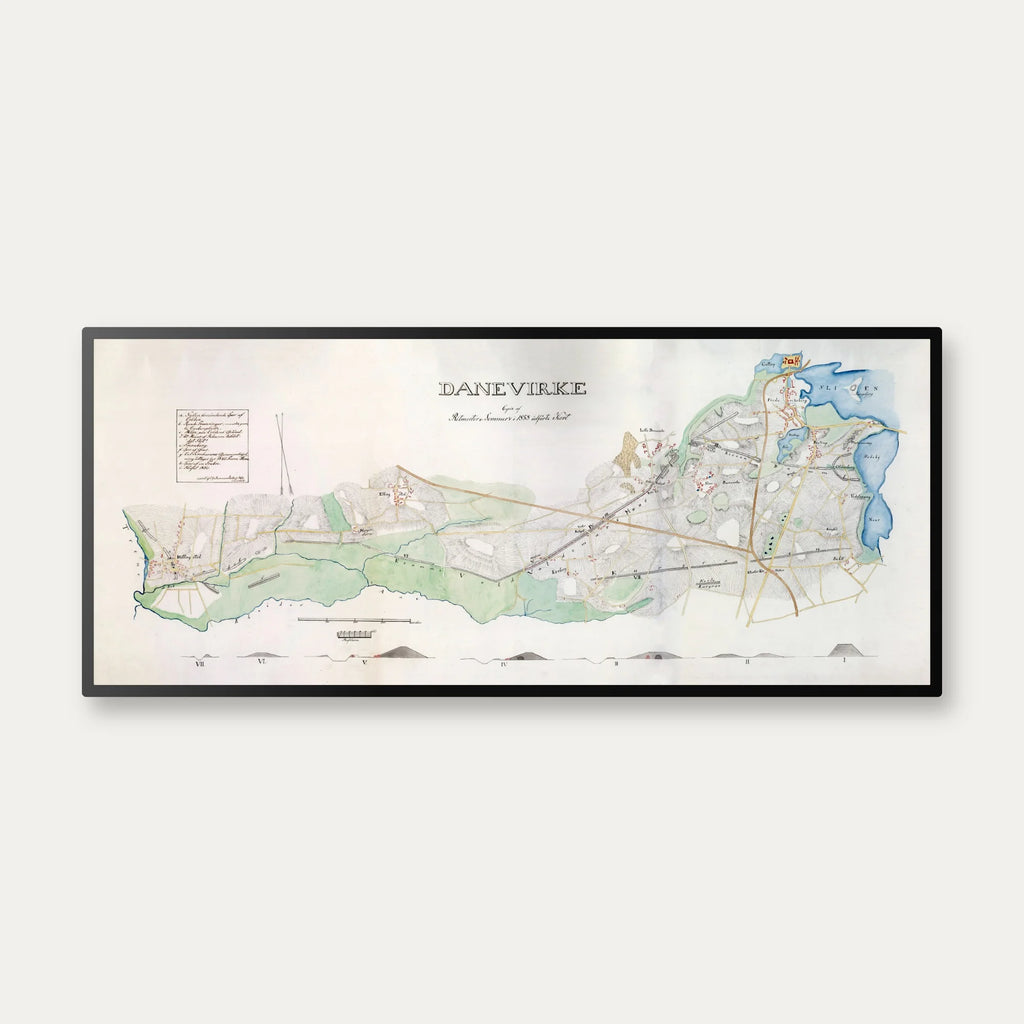 Danevirke 1860 - Historisk kort - 100×43 cm – billede 1