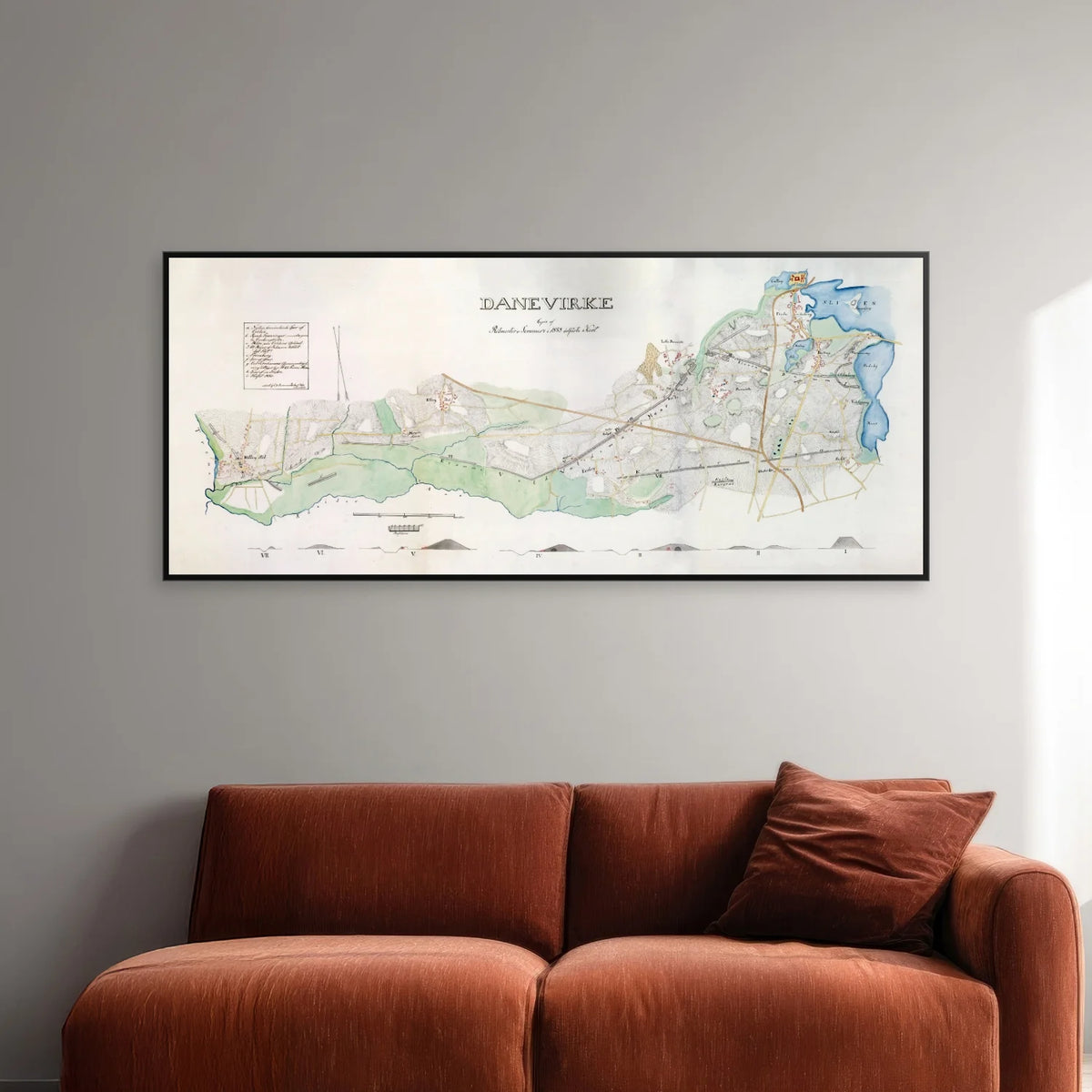 Danevirke 1860 - Historisk kort - 100×43 cm – billede 2
