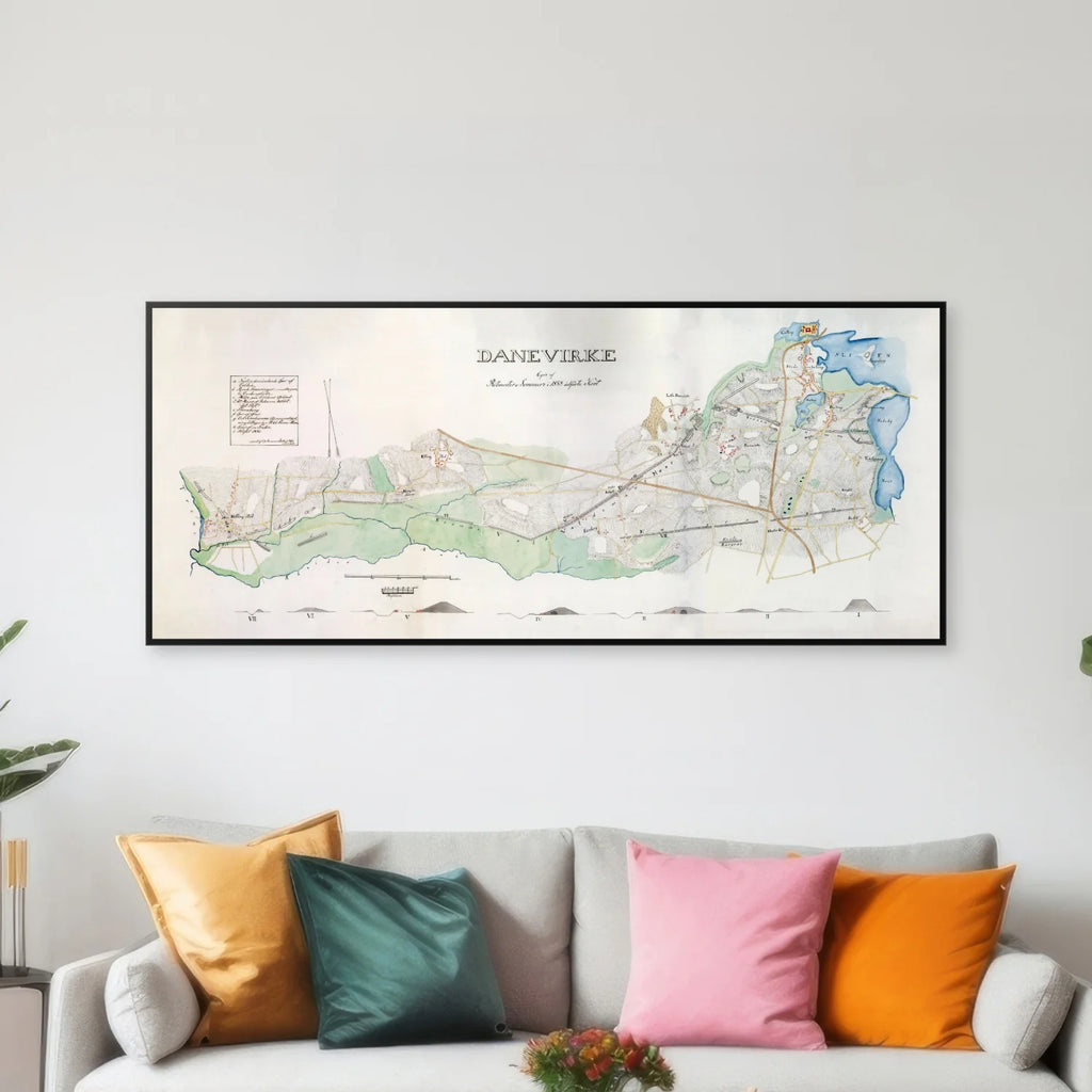 Danevirke 1860 - Historisk kort - 100×43 cm – billede 3