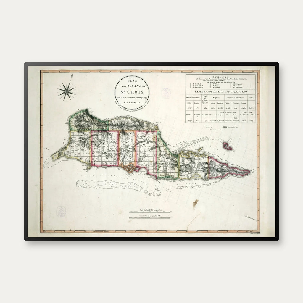 St. Croix 1804 - Plantager og distrikter – billede 1