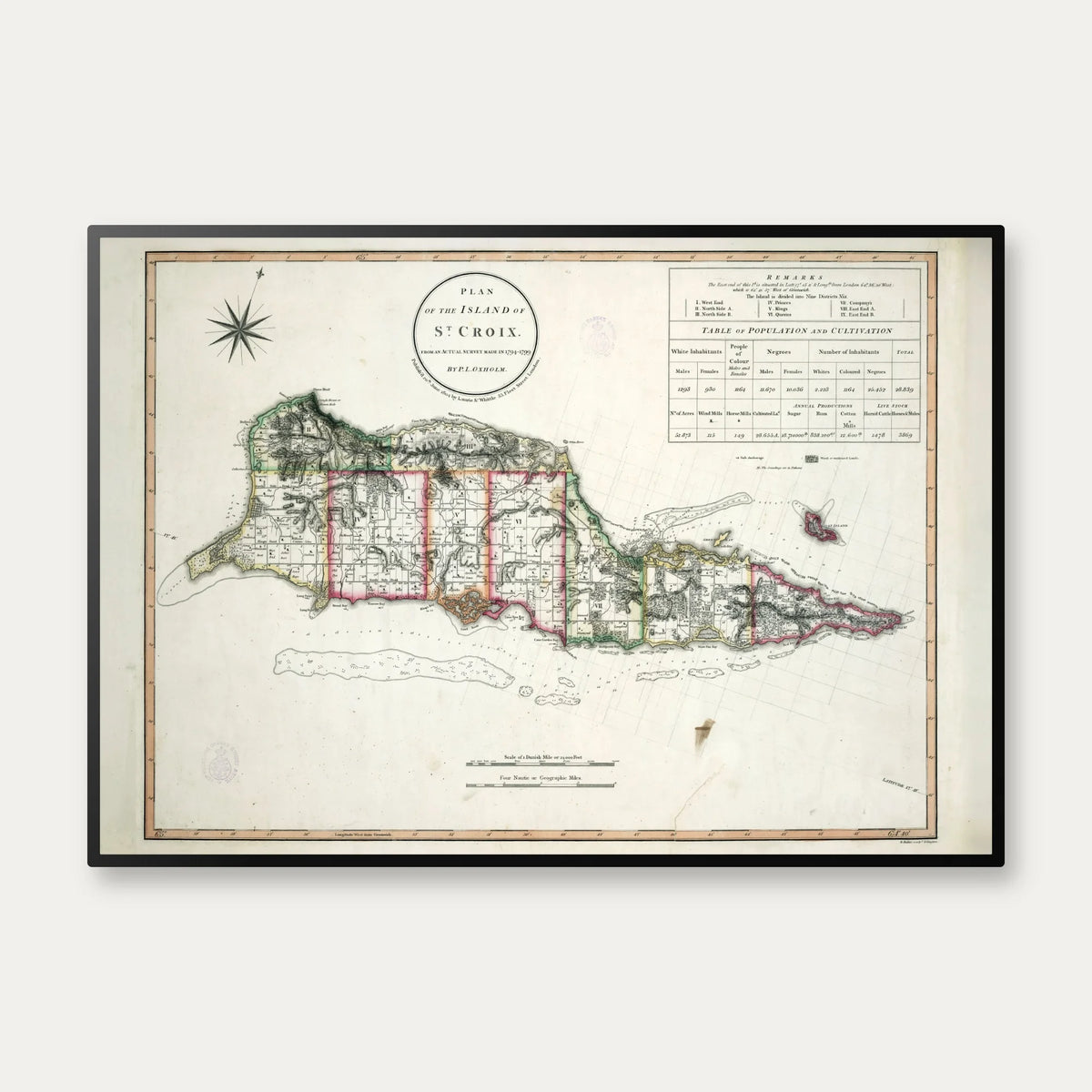 St. Croix 1804 - Plantager og distrikter – billede 1